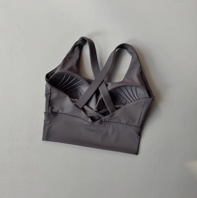 Shock-Absorbing Yoga Sports Bra – Breathable Fitness Top for Gym Workout