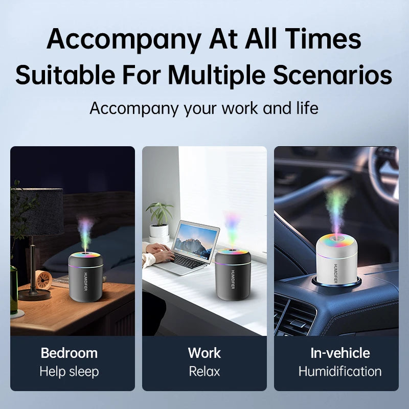 Mini USB Air Humidifier – Portable Essential Oil Diffuser for Car and Home