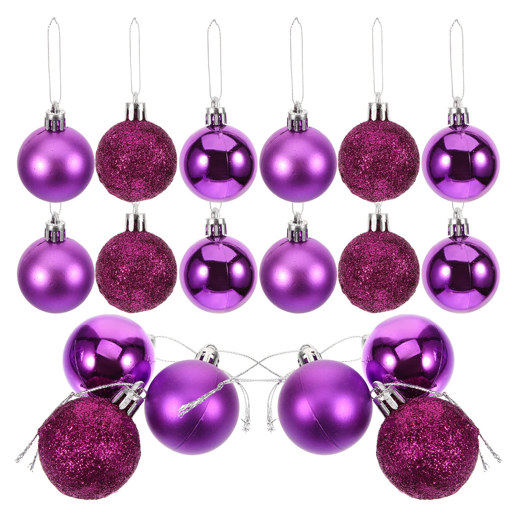 Purple Plastic Christmas Ornament Balls – Shiny Decor for Xmas Tree Holidays