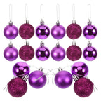 Purple Plastic Christmas Ornament Balls – Shiny Decor for Xmas Tree Holidays