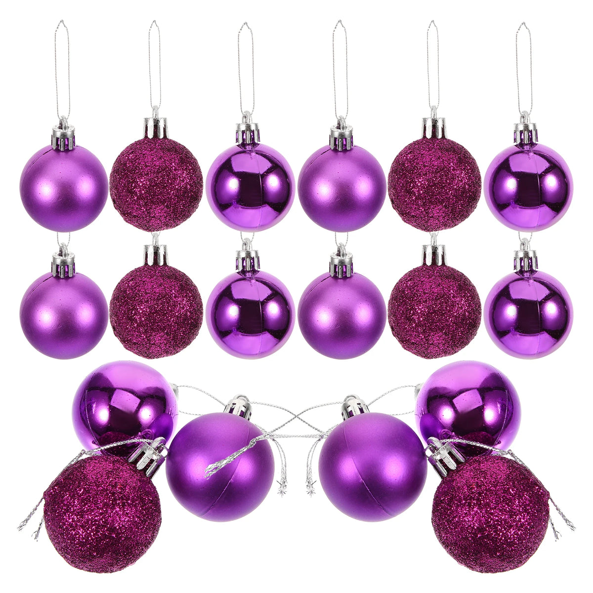 Purple Plastic Christmas Ornament Balls – Shiny Decor for Xmas Tree Holidays