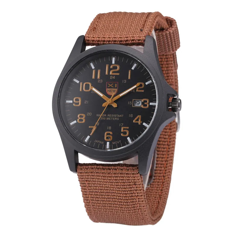XINEW Nylon Band Quartz Watch – Military Casual Wristwatch for Men