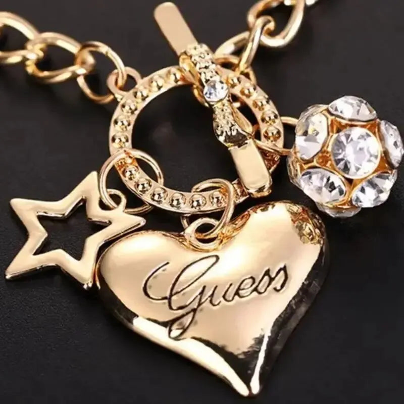 Pearl Charm Link Bracelet – Hollowout Star and Fire Ball for Women Jewelry