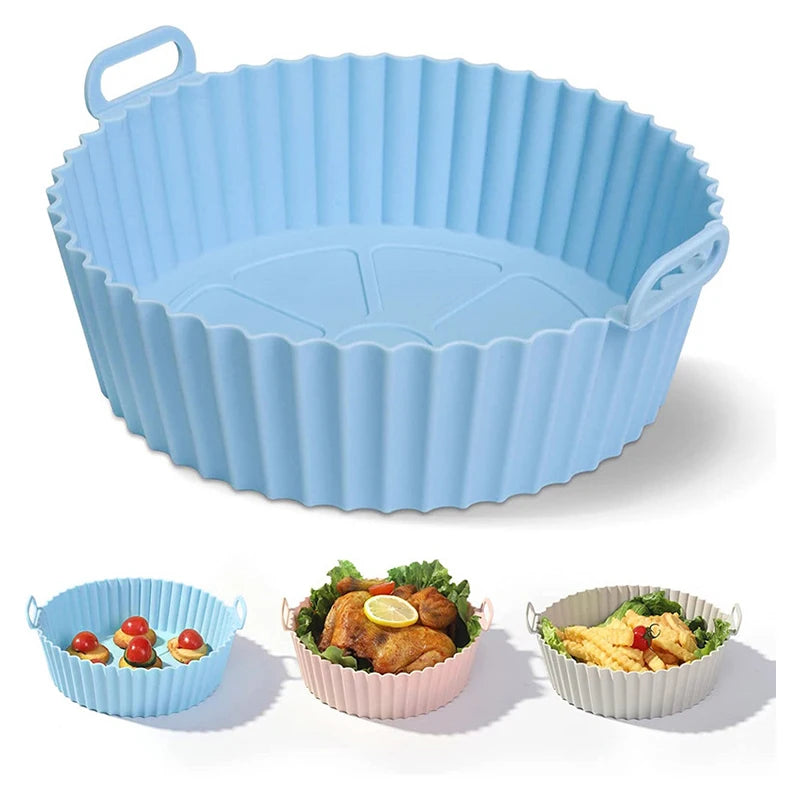 Reusable Silicone Air Fryer Basket – Non-Stick Baking Tray for Cooking