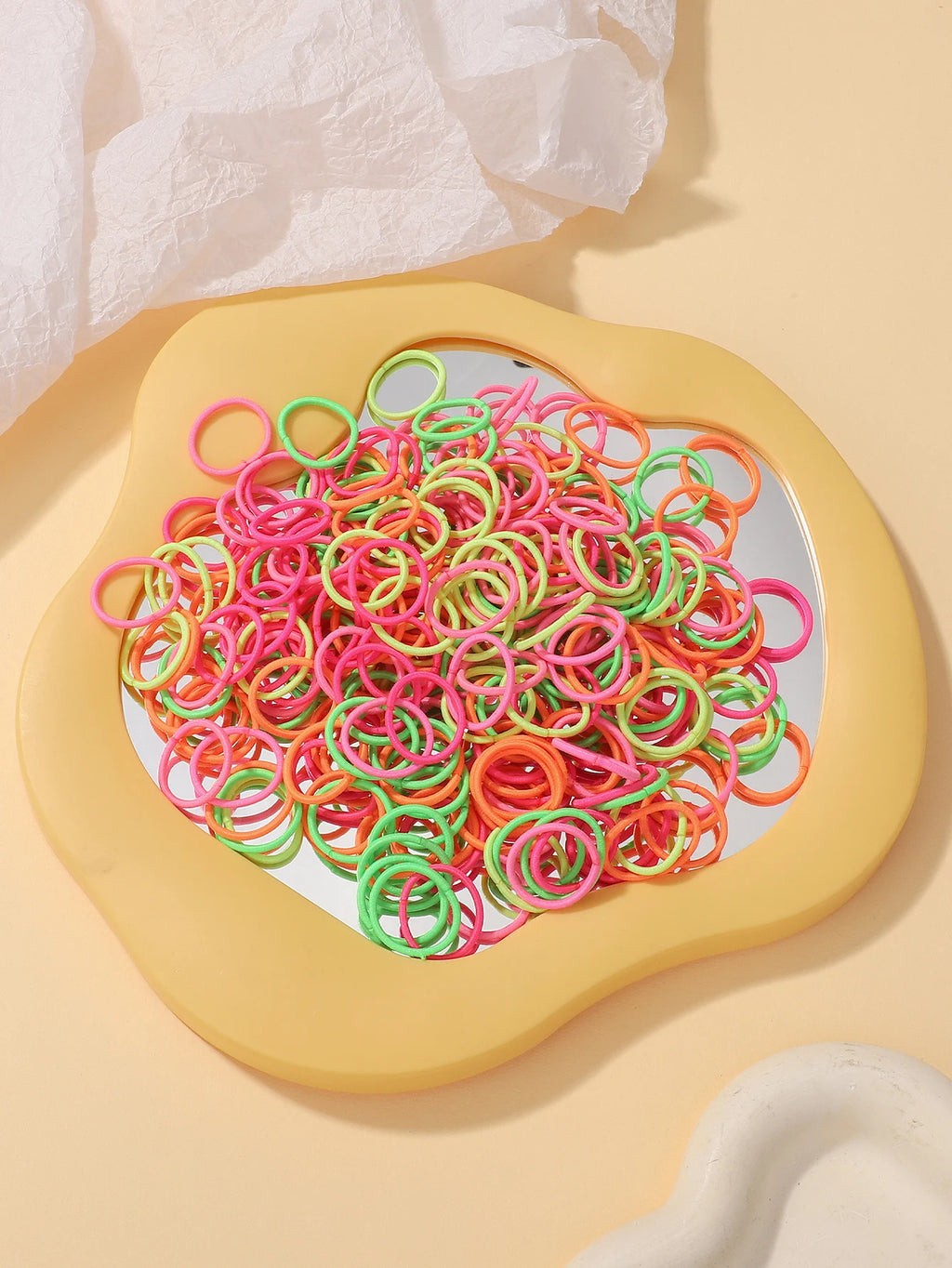 Colorful Nylon Hair Ties – 2cm Elastic Rubber Bands for Baby Girls