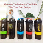 3-Layer Protein Shaker Bottle – Large Capacity Mixer for Fitness Gym Workouts