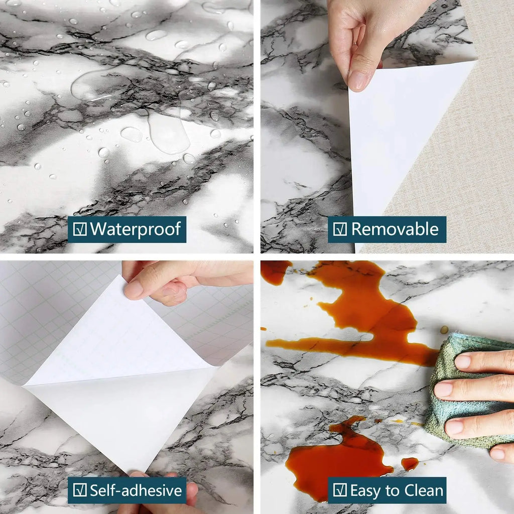 Marble Contact Paper – Waterproof Self Adhesive Vinyl for Kitchen Countertops