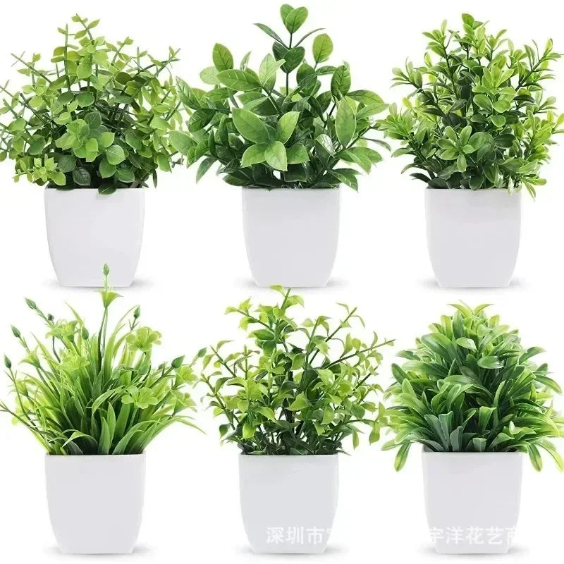 Artificial Potted Bonsai Tree – Realistic Green Plant for Home Office Decor
