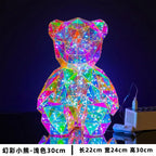 LED Teddy Bear Night Light – 30cm Colorful Plush Gift for Bedroom Decor