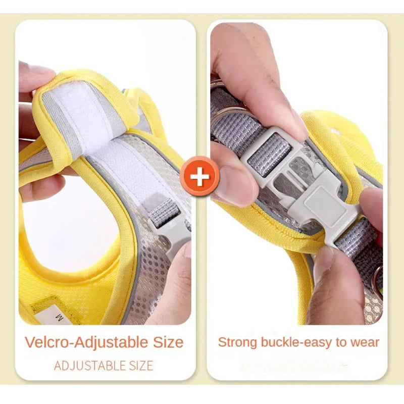 Reflective Breathable Pet Harness – Adjustable Vest for Small Medium Dogs
