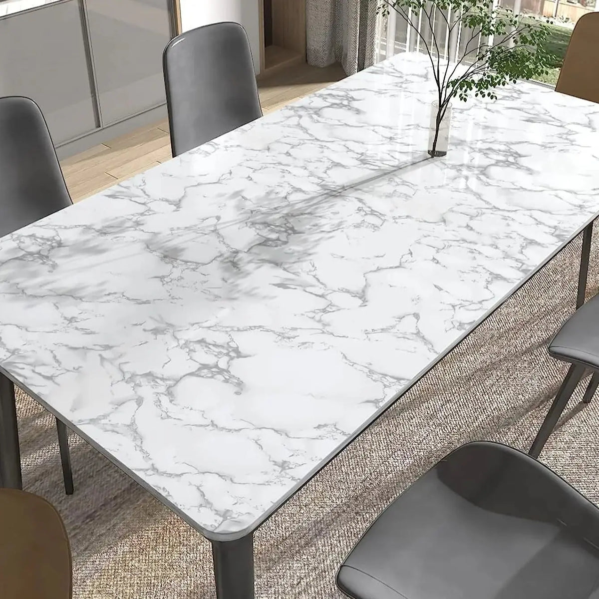 Marble Adhesive Wallpaper – 80cm Oil-Proof Film for Kitchen Renovation