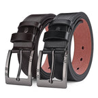 Genuine Cowskin Leather Belt – Premium Buckle Waistband for Business Casual