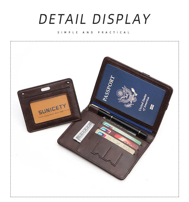 RFID Passport Holder Wallet – Anti-Theft Travel Organizer for Men and Women