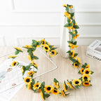 Silk Sunflower Ivy Garland – 250cm Artificial Hanging Vine for Home Wedding Decor