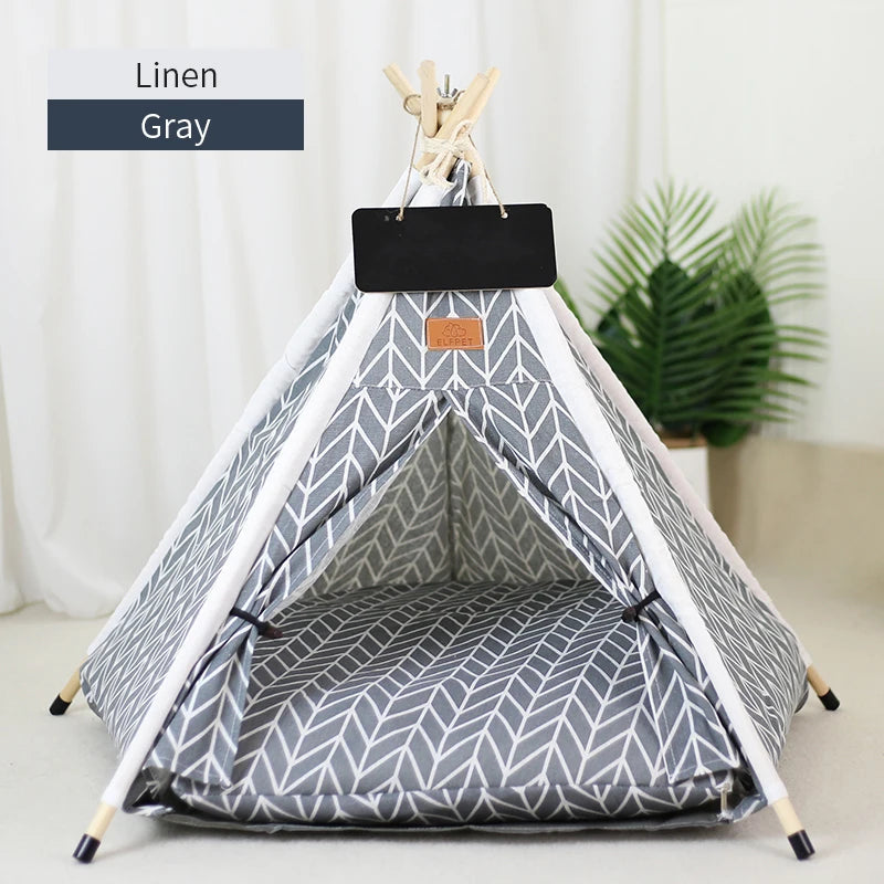 Portable Pet Teepee – Washable Indoor House for Cats and Small Dogs