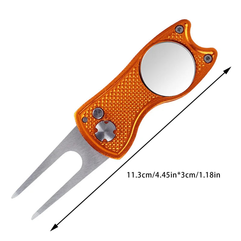 Foldable Golf Divot Tool – Groove Cleaner for Putting Green Training