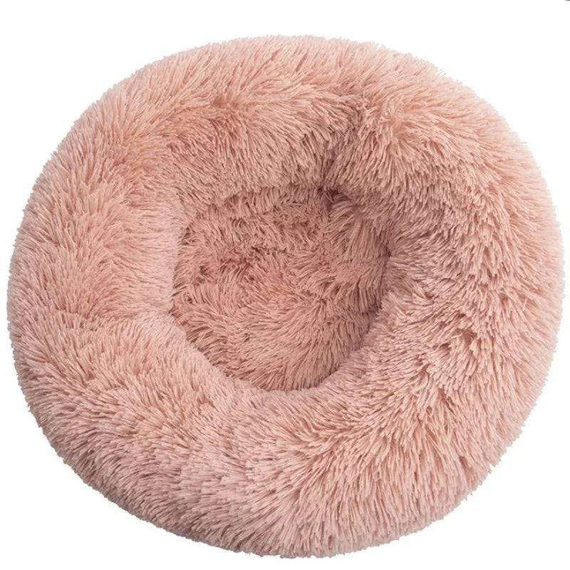 Plush Round Pet Bed – Soft Warm Nest for Large and Medium Dogs or Cats