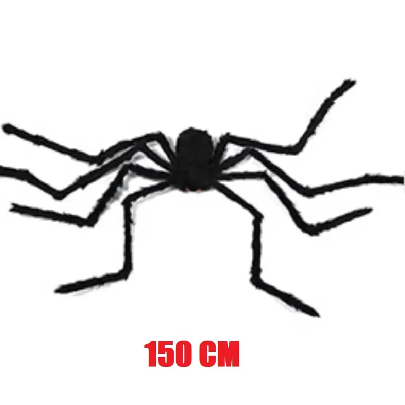 Giant Plush Spider Decoration – 30-200cm Horror Prop for Halloween Party