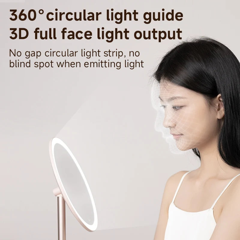 Adjustable LED Makeup Mirror – Metal Desktop Vanity Light for Daily Beauty
