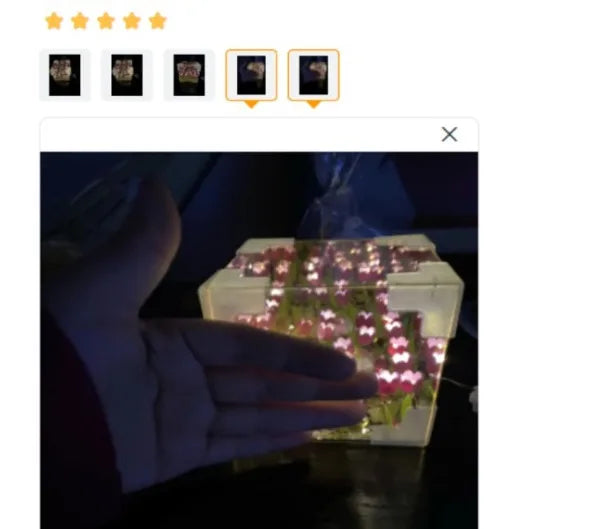 DIY Tulip Flower Sea Cube Night Lamp – Handmade Creative Gift for Girlfriend