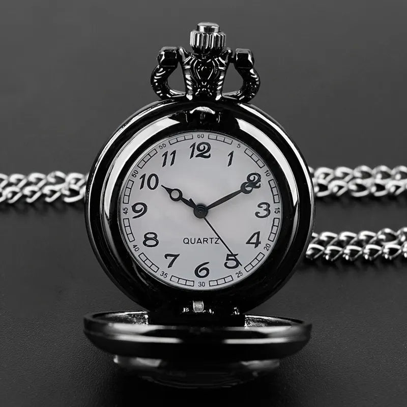 Vintage Crow Skull Pocket Watch – Gothic Necklace for Cosplay Gift