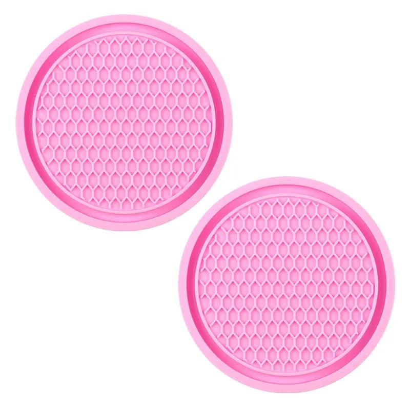 Bling Rhinestone Car Coasters – Anti-Slip Cup Holder Mats for Auto Interior