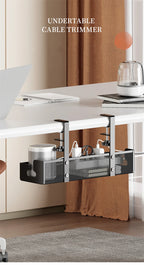 Extendable Metal Cable Tray – Clamp-On Cord Organizer for Office Desk