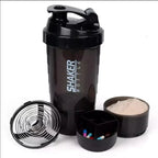 3-Layer Protein Shaker Bottle – Large Capacity Mixing Cup for Gym Exercise