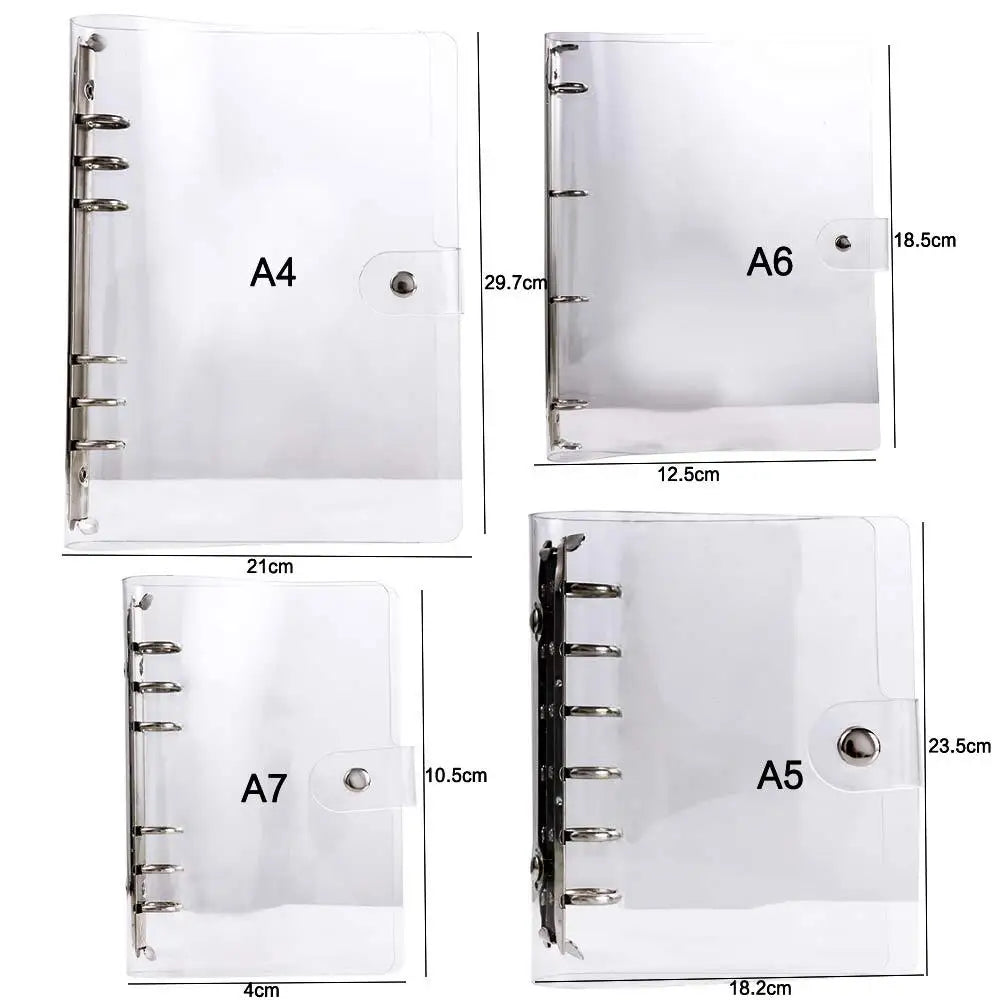 Transparent Loose Leaf Ring Binder – A4-A7 Planner for School and Office