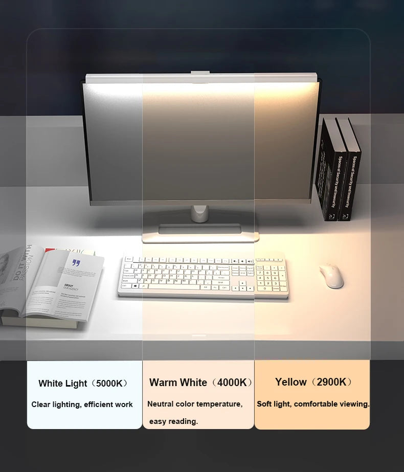 50cm Computer Monitor Light Bar – Stepless Dimming USB Lamp for Study Reading