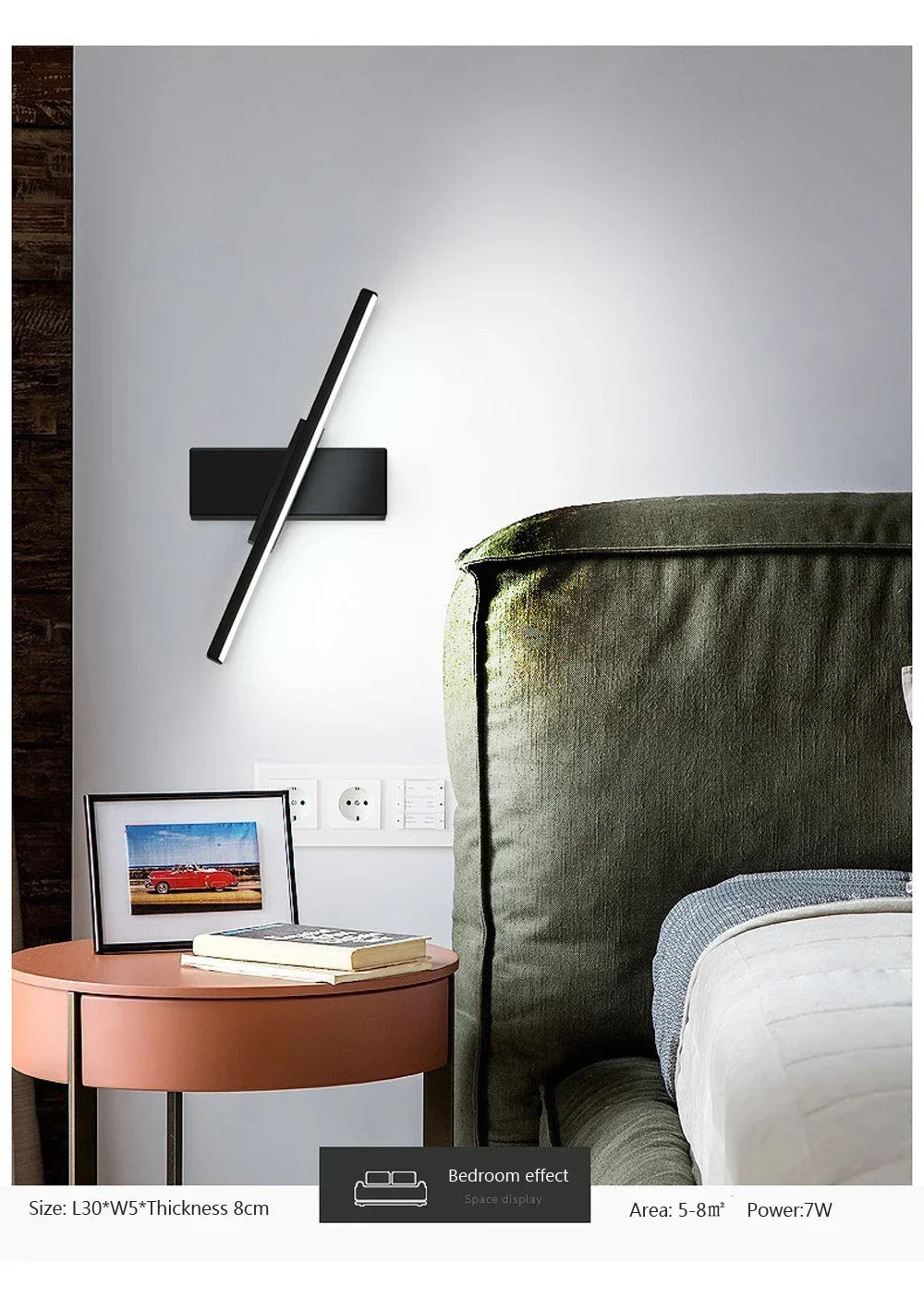Rotatable LED Wall Sconce – Adjustable Mirror Lighting for Bathroom and Bedroom