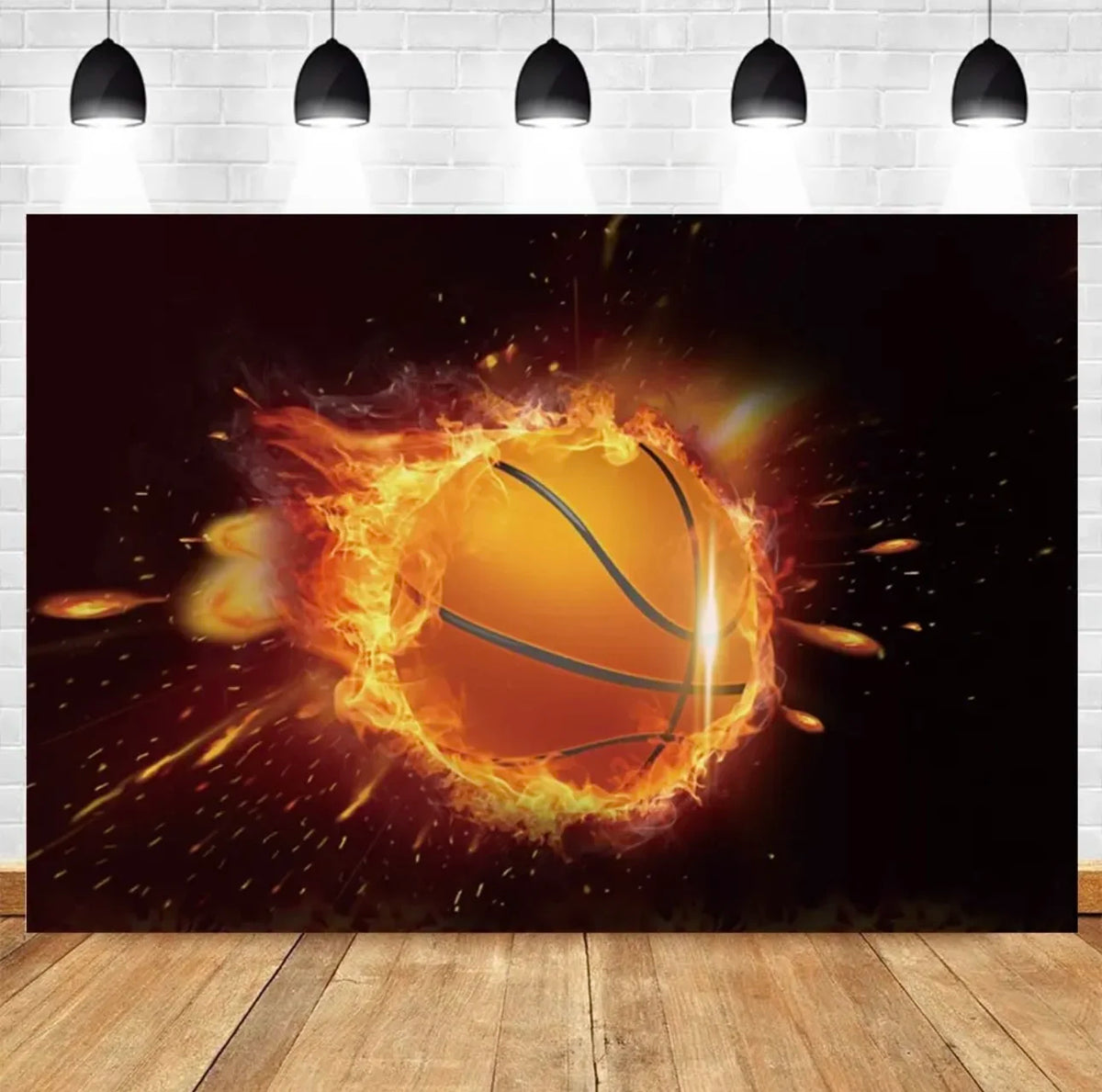 Basketball Stadium Photography Backdrop – Sport Theme for Kids Birthday Party