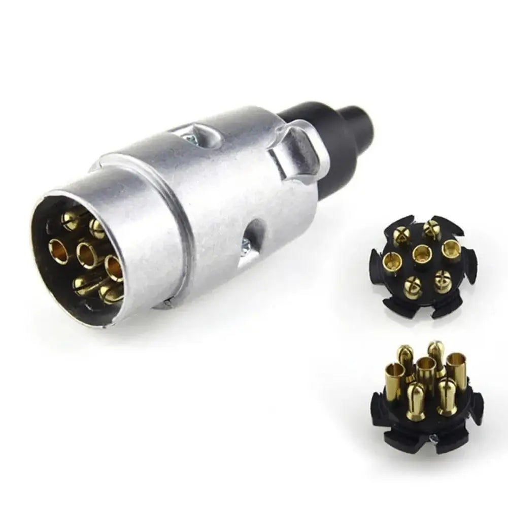 7-Pin Trailer Plug and Socket – Aluminum Alloy Connector for RV Boat Truck