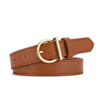 Genuine Leather Slim Belt – Adjustable Pin Buckle for Jeans and Casual Wear