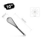 Stainless Steel Balloon Whisk – 8 10 12 Inch Wire Beater for Kitchen Cooking