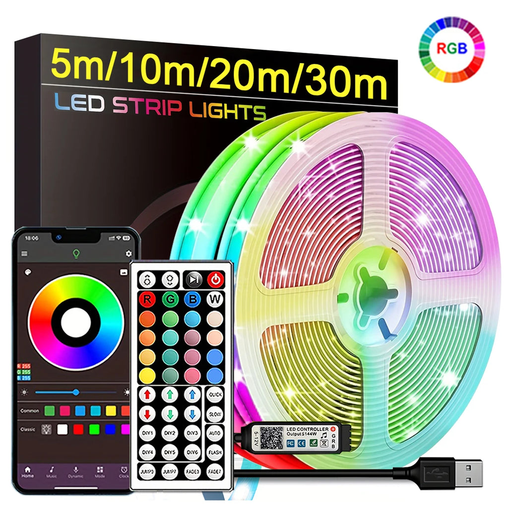RGB LED Strip Light – Flexible App Controlled Tape for Bedroom Decoration