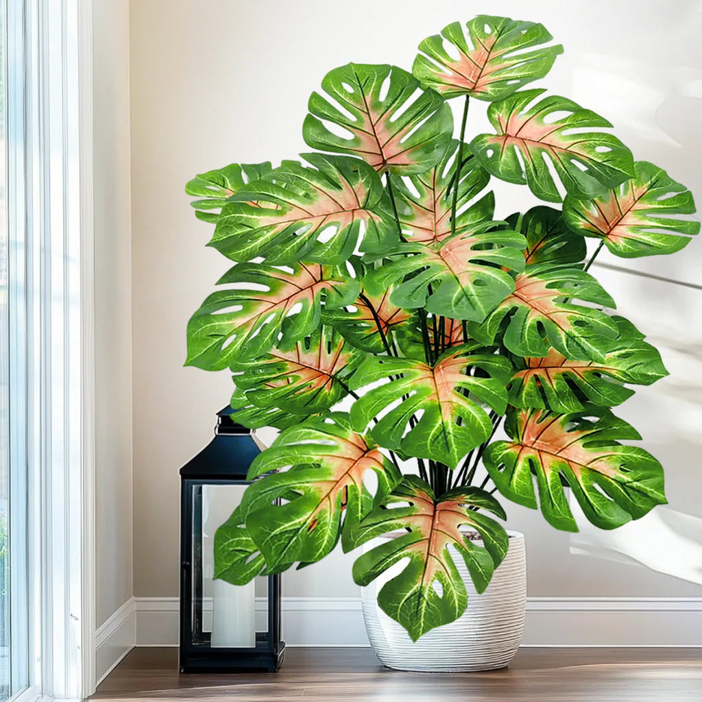 Artificial Monstera Plant – 104cm Plastic Palm Tree for Home Office Decor