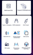 6.9 Inch 1 Din Car Radio – Wireless CarPlay and Android Auto Multimedia