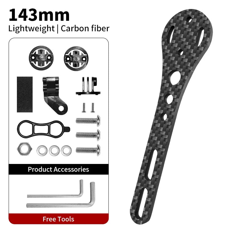 Carbon Fiber Bike Computer Mount – 143mm 165mm Holder for Road Mountain Bikes