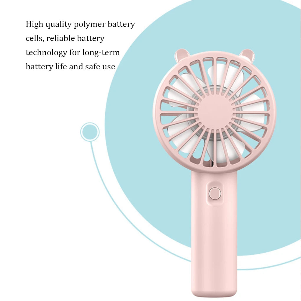 Portable USB Rechargeable Handheld Fan – Compact Desk Cooler for Travel Office