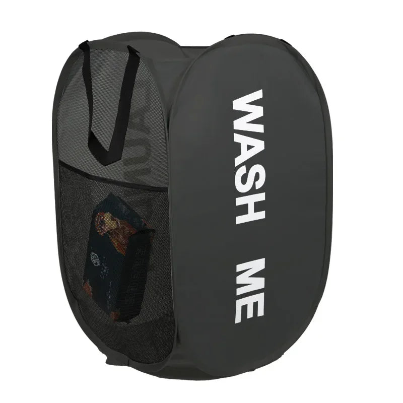 Collapsible Mesh Laundry Hamper – Breathable Pop-Up Basket for Dorm and Travel