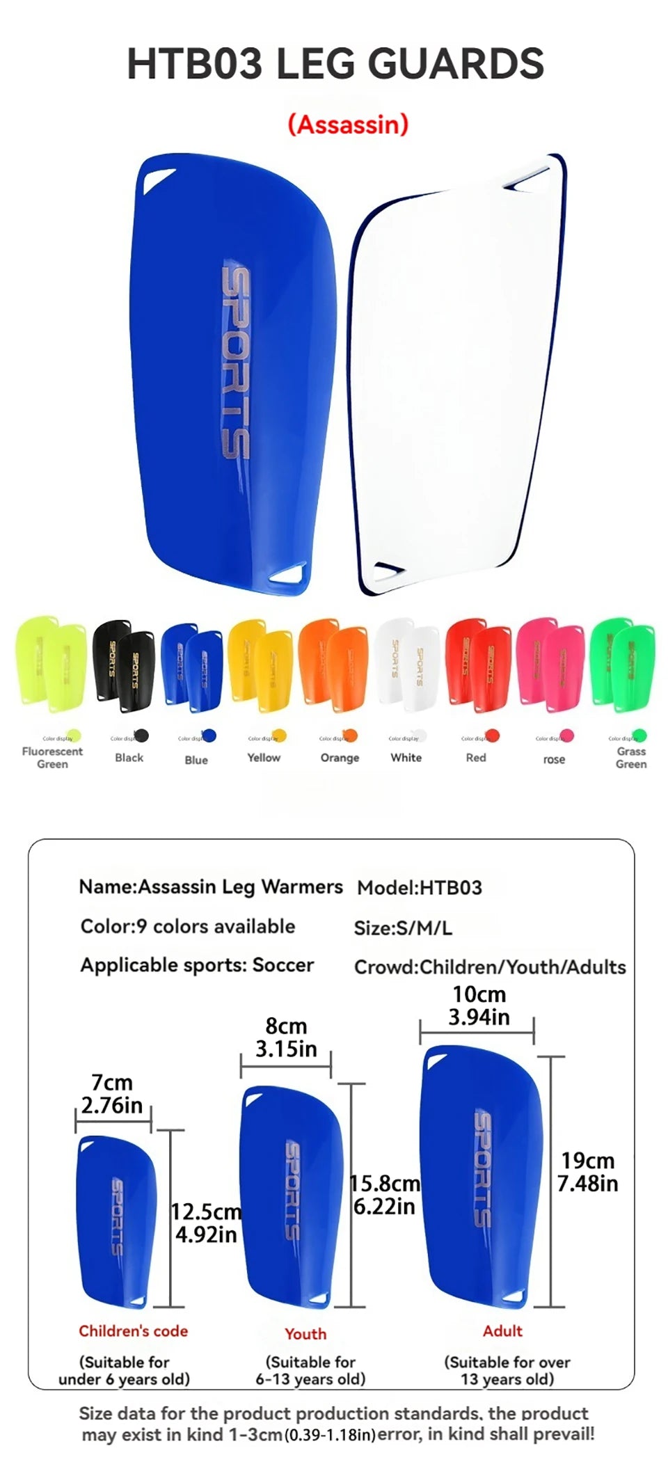 Soccer Shin Guard Socks – EVA Cushion Protection for Kids and Youth Sports