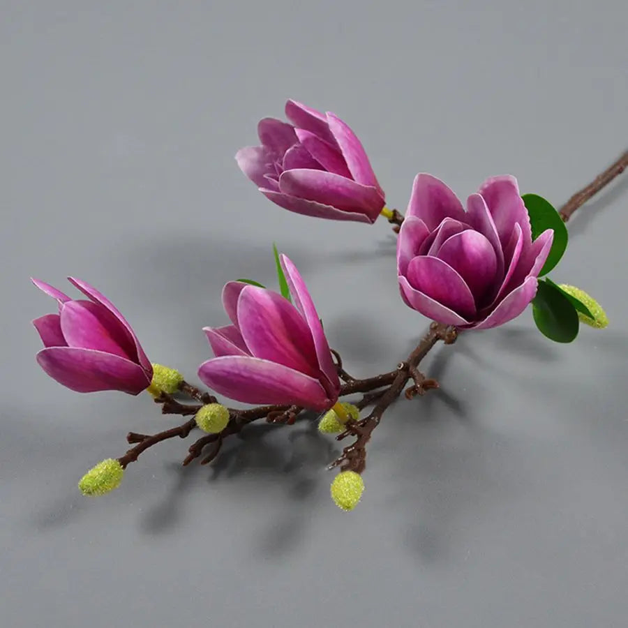Silk Magnolia Flower Bouquet – Artificial Floral Decor for Wedding Party