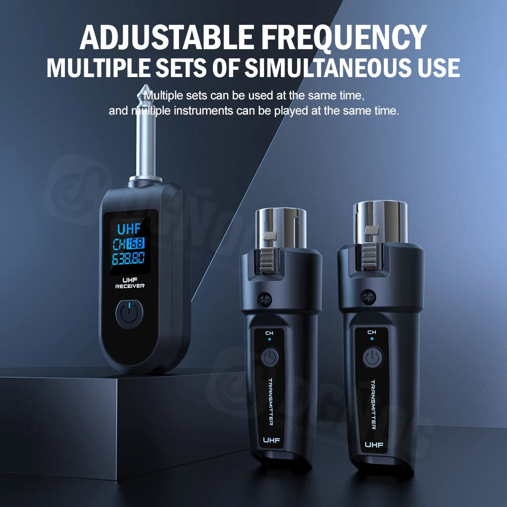Wireless XLR Microphone System – Rechargeable Transmitter for PA Audio Mixer
