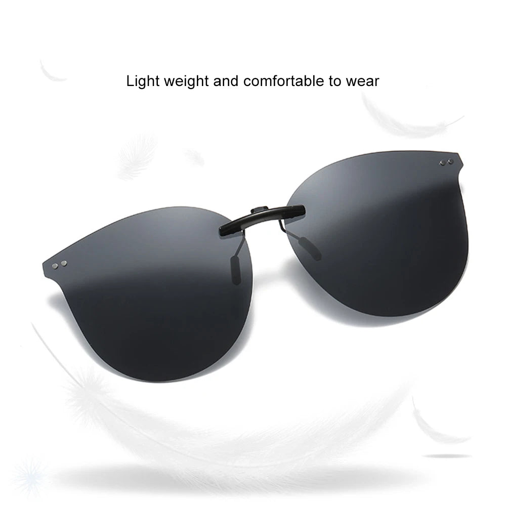 Polarized Flip-Up Square Sunglasses – Aluminum Clip-On for Myopia Glasses