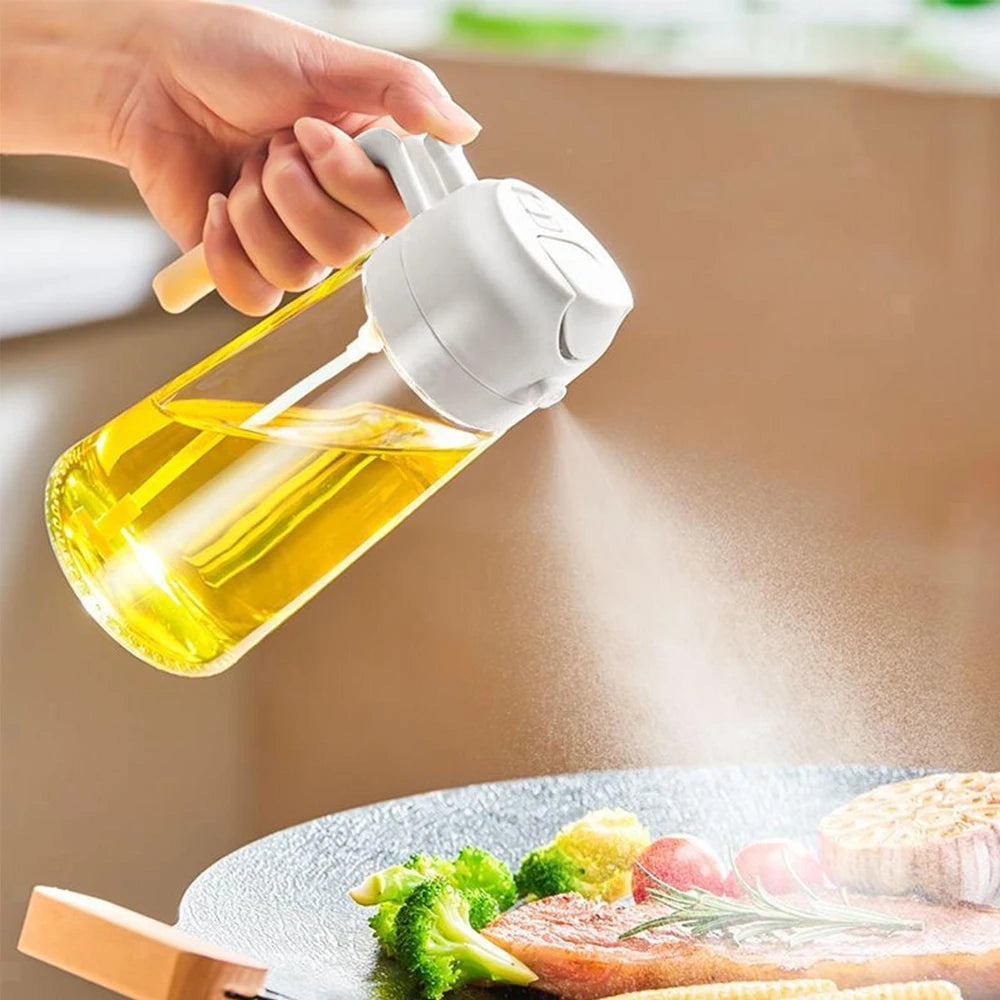2-in-1 Oil Sprayer Dispenser – Plastic Kitchen Tool for BBQ and Cooking