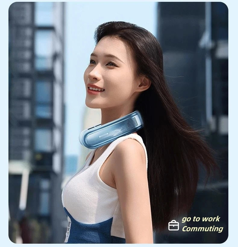 Portable Neck Fan – 10000mAh Rechargeable Silent Cooling for Outdoor Camping