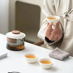 Portable Travel Tea Set – Ceramic Teapot and Cups for Camping