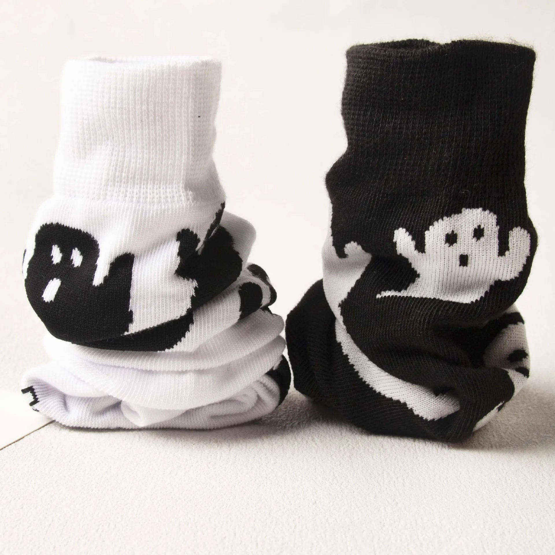Ghost Print Crew Socks – Funny Harajuku Style for Halloween Cosplay