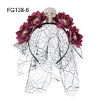 Mexican Rose Flower Crown – Boho Floral Headpiece for Halloween Party Wedding